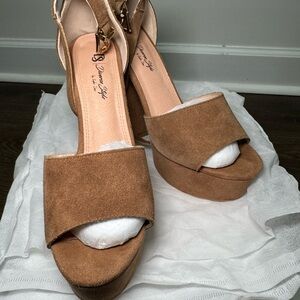 Dream Pairs Women's Brown Platform Sandals